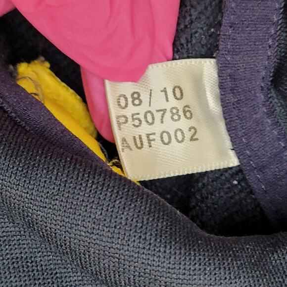 ADIDAS Trefoil 1/4 Zip Jacket Large 22x28 Navy Yellow Trim - Picture 12 of 16